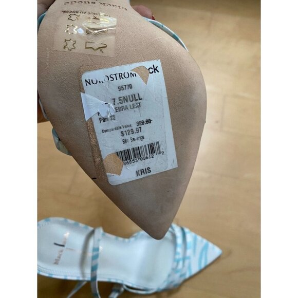 BLACK suede Studio heels BNWT "Kris" pool zebra blue white women  NEW - Picture 4 of 7